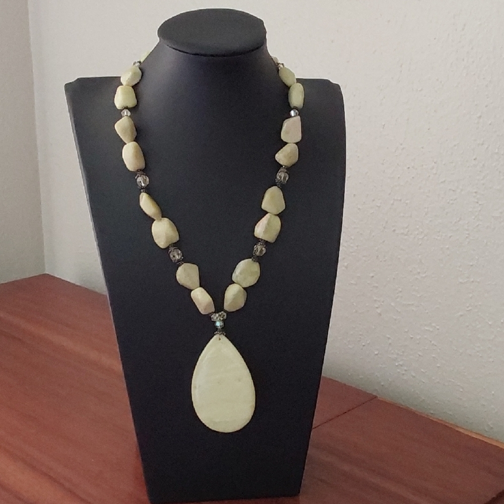Elegant Lime Green Beaded Necklace